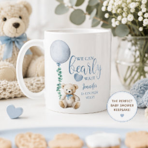 Caneca de Café para Chá de Bebê Urso Azul Bearly W