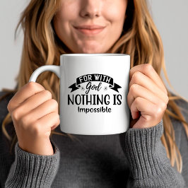 Caneca De Café Para Com Deus Nada é Impossível Cristão