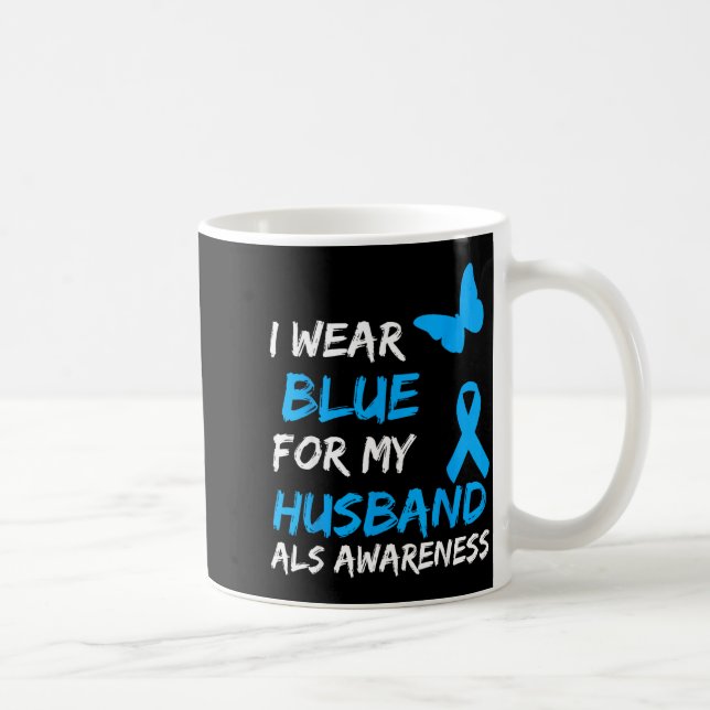 Caneca De Café Para Conscientização da Als Marido Azul (Direita)
