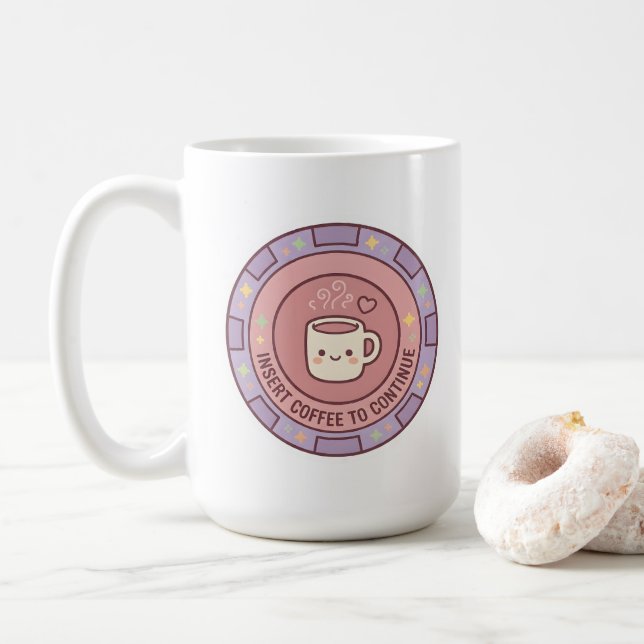 Caneca de Café para Continuar Jogo para Jogadores (Com Donut)