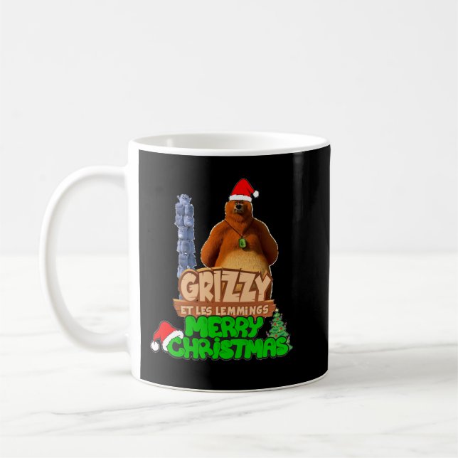 Caneca De Café Para Homens, Grizzy De Natal E Lemmings Aw (Esquerda)
