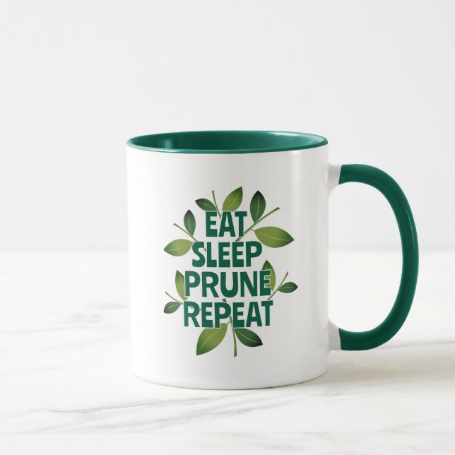 Caneca de café para jardineiro Comer Dormir Podar  (Direita)