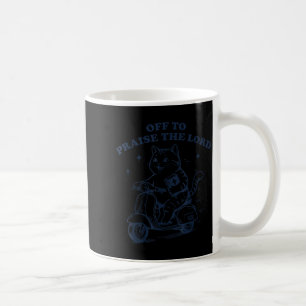 Caneca De Café Para Louvar ao Senhor Gato Cristão Divertido Fé