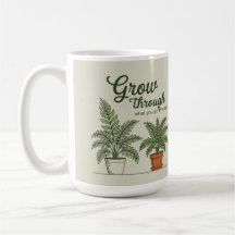 Caneca de café para mães que crescem com o que pas