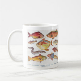 Caneca De Café Para o Angler - Ilustrações de Peixes Vintage