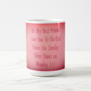 Caneca De Café Para o meu melhor amigo, design de cereja vermelha
