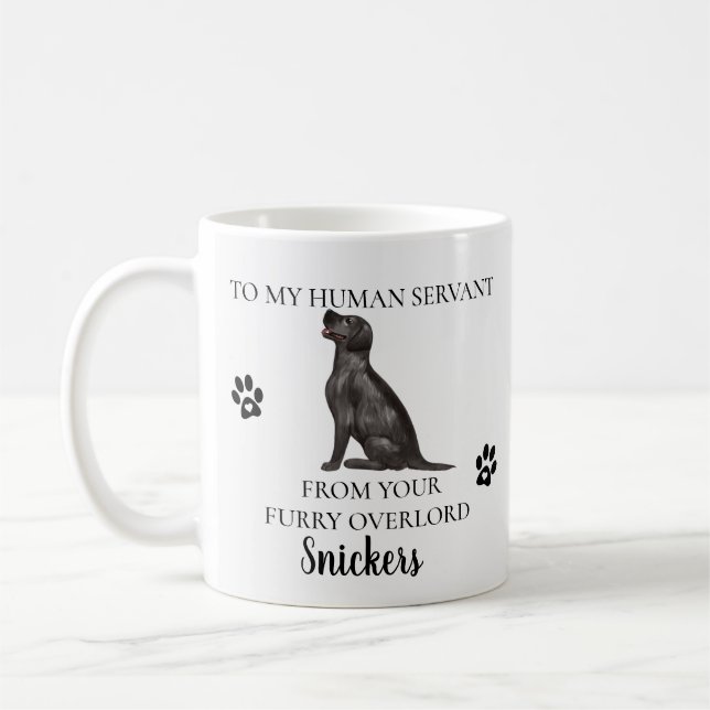 Caneca De Café Para o meu servo humano presente engraçado do cão  (Esquerda)