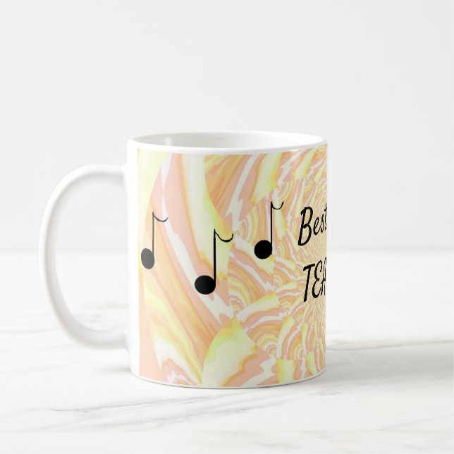 Caneca de Café para Professor de Música Ondulações (Esquerda)