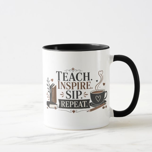 Caneca de Café para Professores Ensine Inspire Beb (Direita)