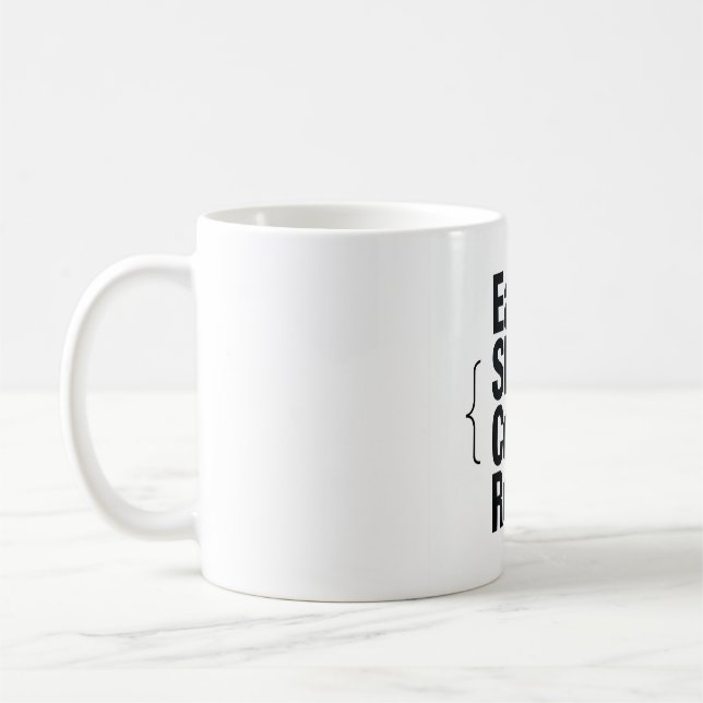 Caneca de Café para Programador Com a Frase Comer  (Esquerda)