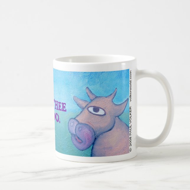 CANECA DE CAFÉ PARA THEE MIM MOO. $12,95 (Direita)