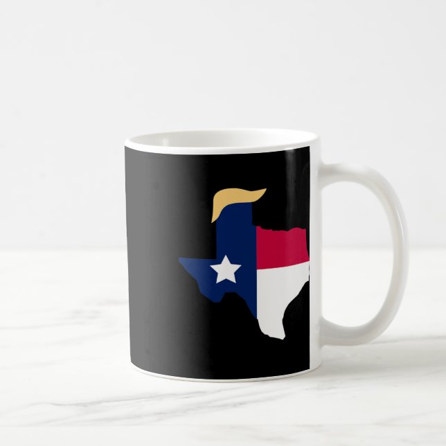 Caneca De Café Para Trump 2020 Election Texas Flag Trump Hair (Direita)