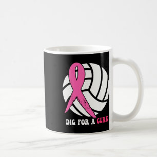 Caneca De Café Para um Cancer de mama puro rosa de vôlei