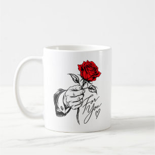 Caneca De Café Para Você – Rosa Vermelha Romântica