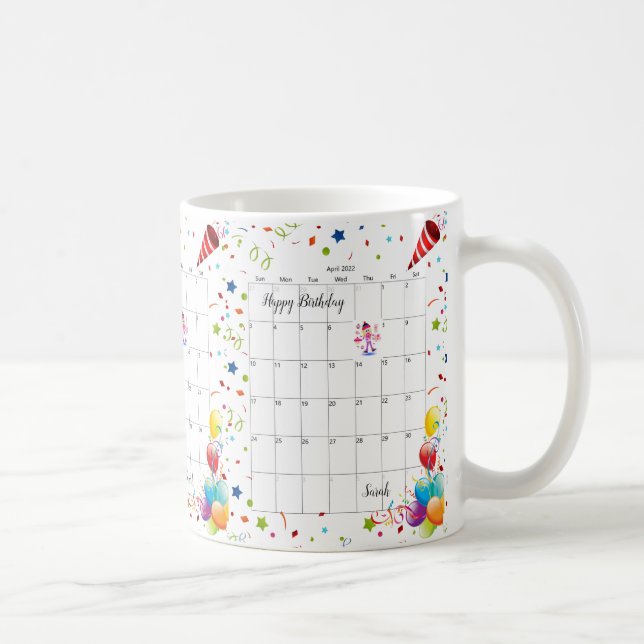 Caneca De Café Parabéns 2022 abril Mug (Direita)