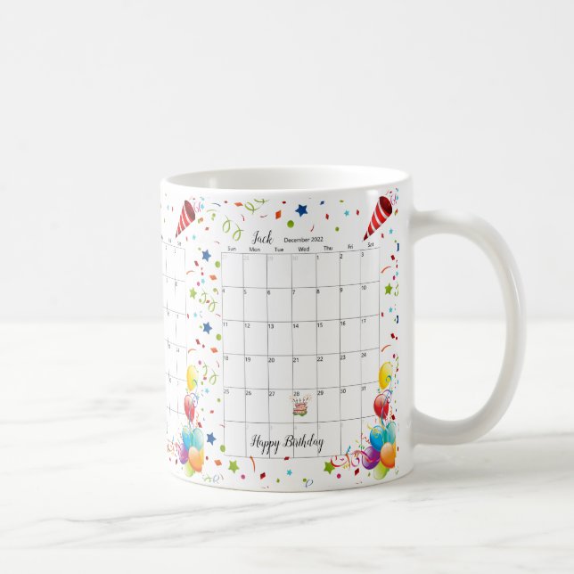 Caneca De Café Parabéns 2022 Dezembro Mug (Direita)