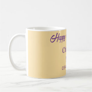 Caneca De Café Parabéns 40 anos de aniversário roxo laranja paste
