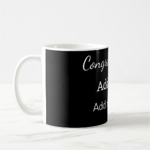 Caneca De Café Parabéns adicionam nome mensagem simples formando