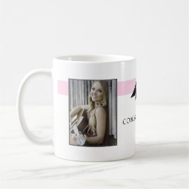 Caneca De Café Parabéns ao Graduado Rosa Moderno Formatura