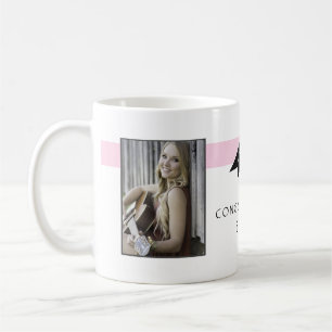 Caneca De Café Parabéns ao Graduado Rosa Moderno Formatura