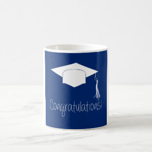 Caneca De Café Parabéns azul e branco