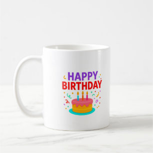 Caneca De Café Parabéns, Bolo Gráfico