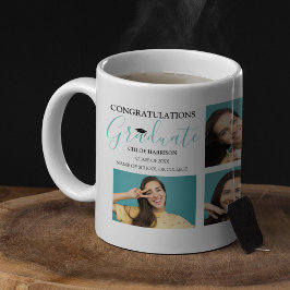 Caneca De Café Parabéns Colagem de Fotos de Graduado