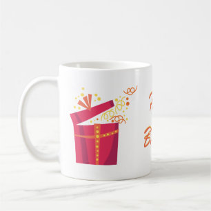 Caneca De Café Parabéns com presentes e flores