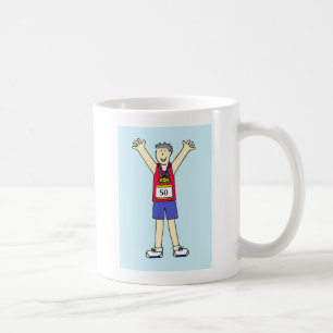 Caneca De Café Parabéns da 50ª Maratona para Ele