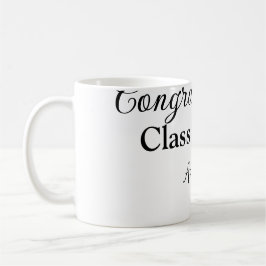 Caneca De Café Parabéns de graduação simples, adicionar classes m