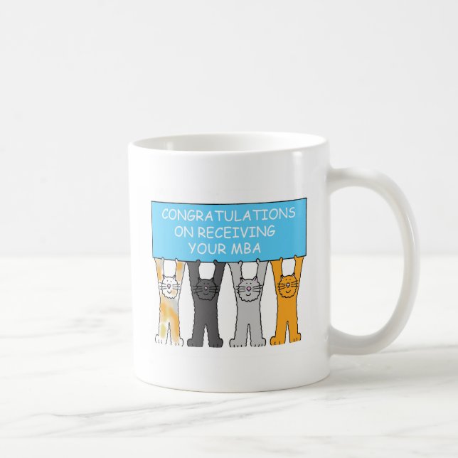Caneca De Café Parabéns do grau de mestrado, gatos dos desenhos (Direita)