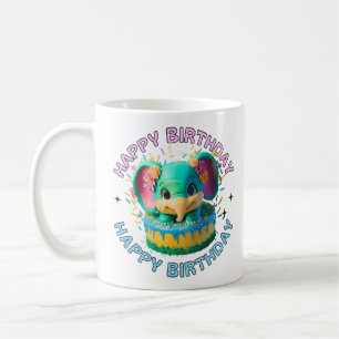 Caneca De Café Parabéns, Elefante Kawaii