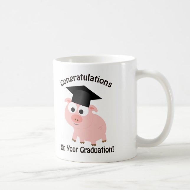 Caneca De Café Parabéns em sua graduação! Porco (Direita)