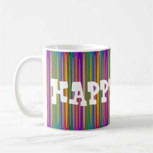 CANECA DE CAFÉ PARABÉNS FELIZES DIAS NA ARTE ESTRIPADA