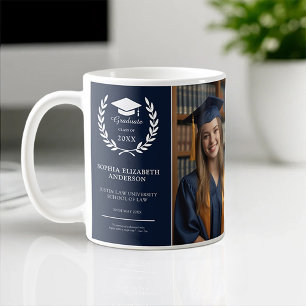 Caneca De Café Parabéns Formando   Marinho de Foto para Graduação