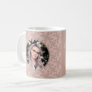 Caneca De Café Parabéns Foto de Formatura Pink Rococo