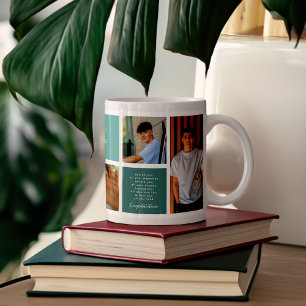 Caneca De Café Parabéns Graduado Colagem de Grade de 6 Fotos
