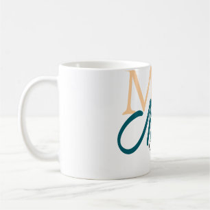 Caneca De Café Parabéns monograma de formatura laranja azul ano 2