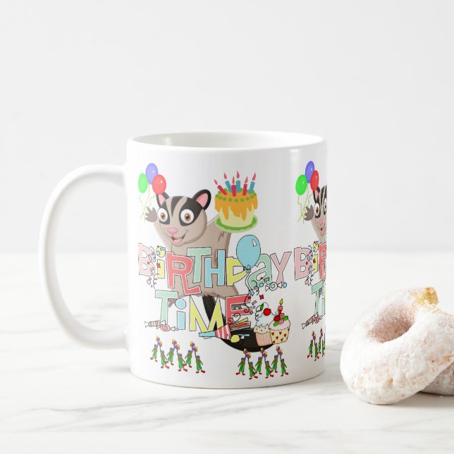 Caneca De Café Parabéns, Mug Possum (Com Donut)