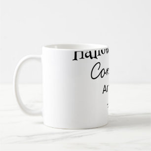 Caneca De Café Parabéns no Halloween adicione nome data ano forma