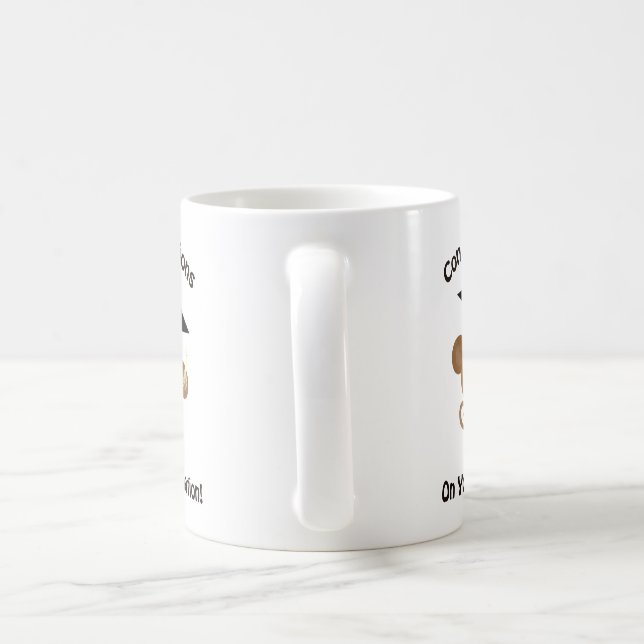 Caneca De Café parabéns no macaco da graduação (Alça)