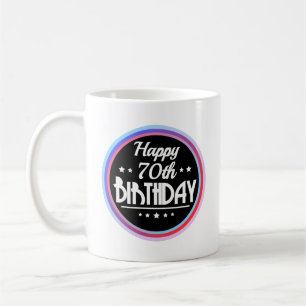 Caneca De Café Parabéns para o 70 Abstrato moderno