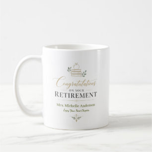 Caneca De Café Parabéns pela sua aposentadoria Nome Personalizado