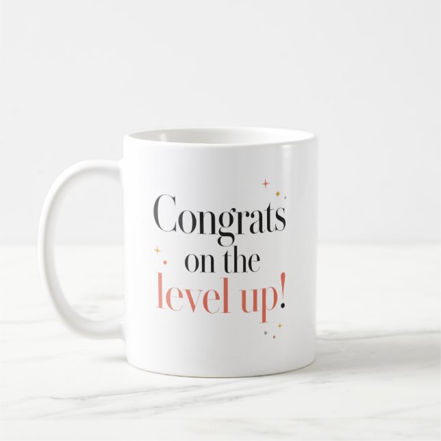 Caneca De Café Parabéns pelo Level Up (Esquerda)