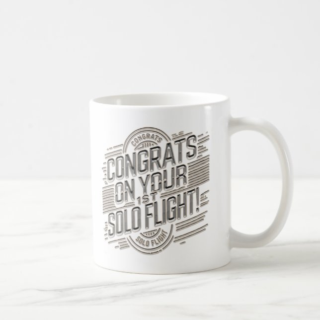 Caneca De Café Parabéns pelo seu 1º Voo Solo (Direita)