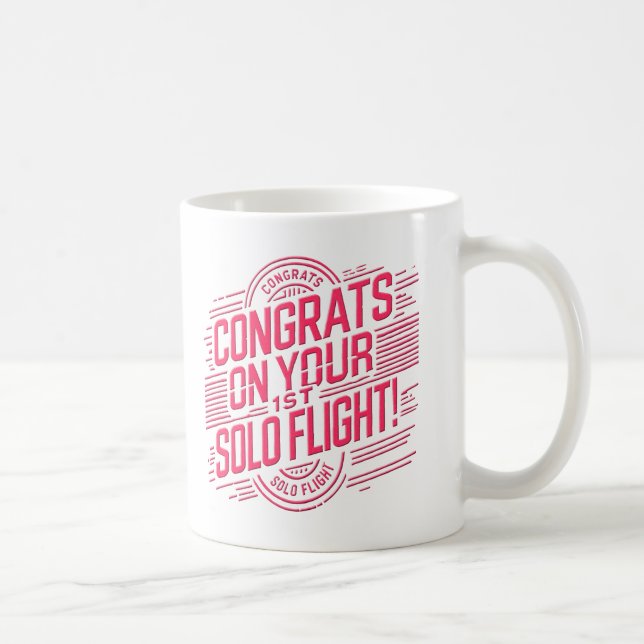 Caneca De Café Parabéns pelo seu 1º Voo Solo (Direita)