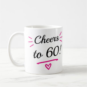 Caneca De Café Parabéns pelos 60 Anos Engraçados Rosa
