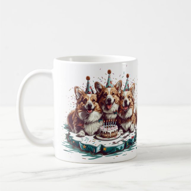 Caneca De Café Parabéns Pembroke Welsh Corgi Dogs (Esquerda)