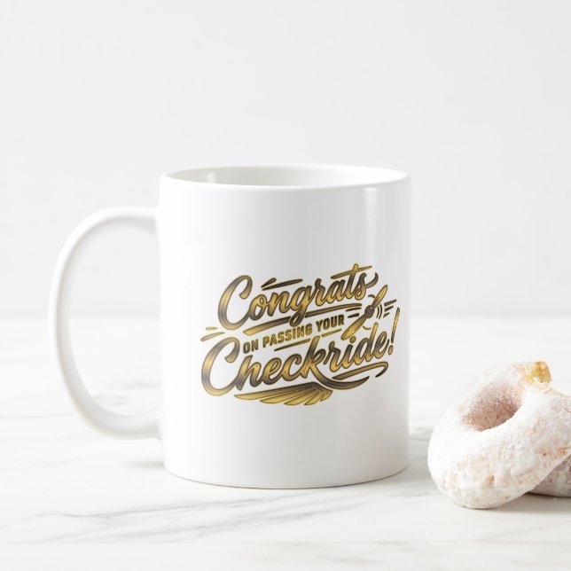Caneca De Café Parabéns por passar na sua checkride! (Com Donut)