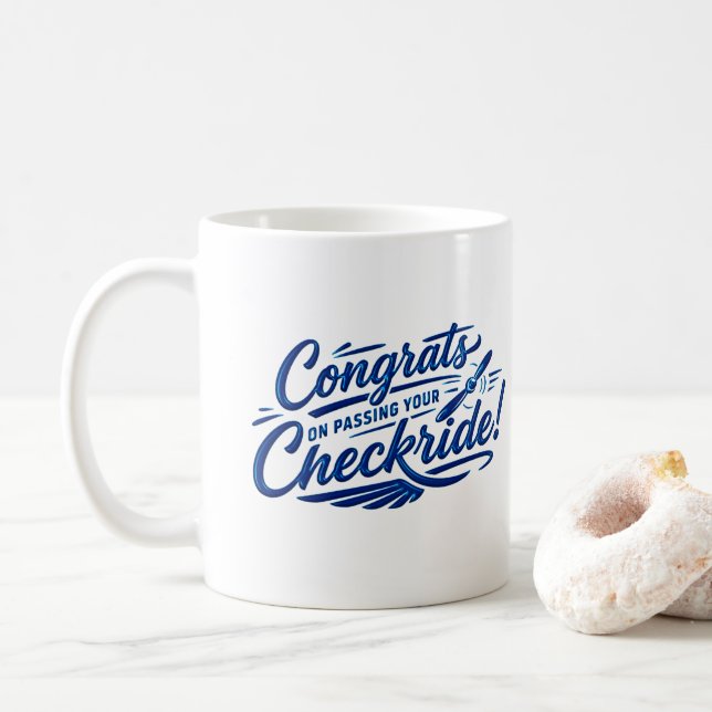 Caneca De Café Parabéns por passar na sua checkride! (Com Donut)